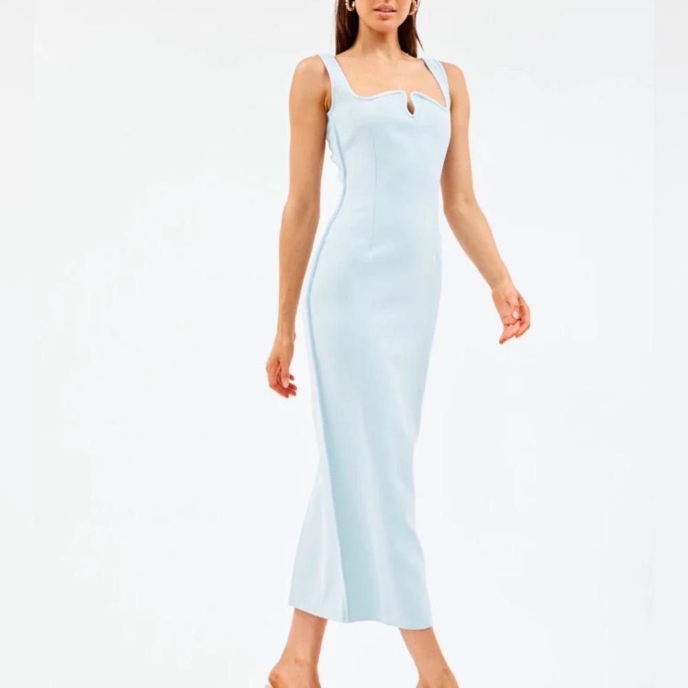 paris georgia diamond dress in mineral blue - Picture 3 of 6